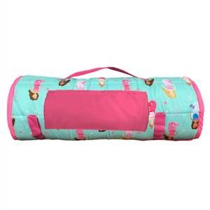 NEW JANE MARIE kid's make a splash nap mat in green/pink multi